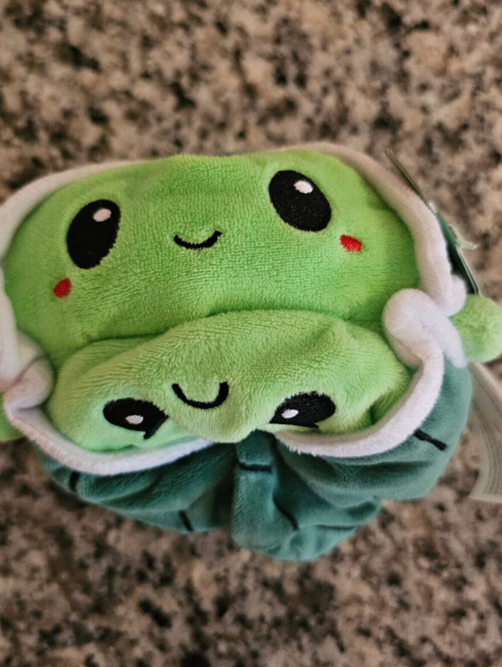 Tee Turtle  Teeturtle Soft Plush Green Two Faces Happy Sad Upside Down